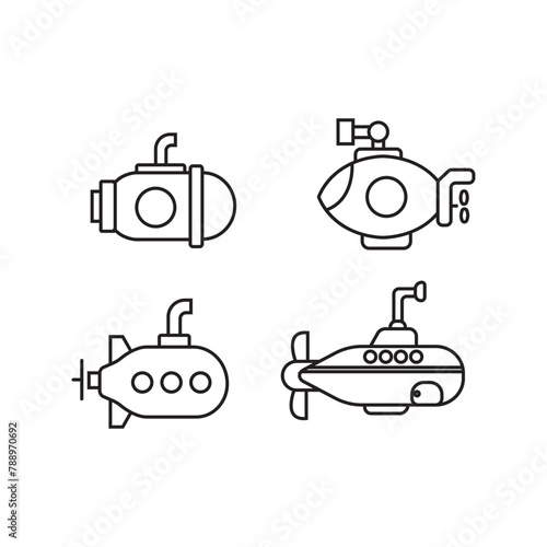 submarine outline vector icon design for graphics, logo, website, social media, UI, mobile apps, EPS10