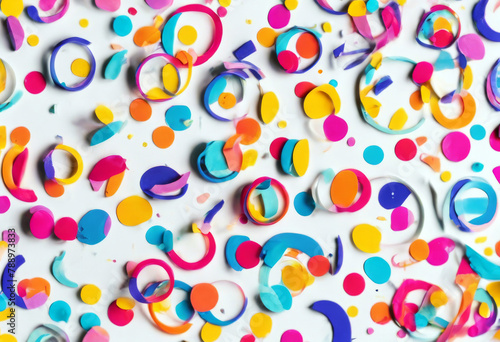 Fun Less scribble celebration Creative decoration  confetti basic symbol set  circle shape colorful See party minimalist Simple doodle collection line drawing upbeat childish art shapes  style childre photo
