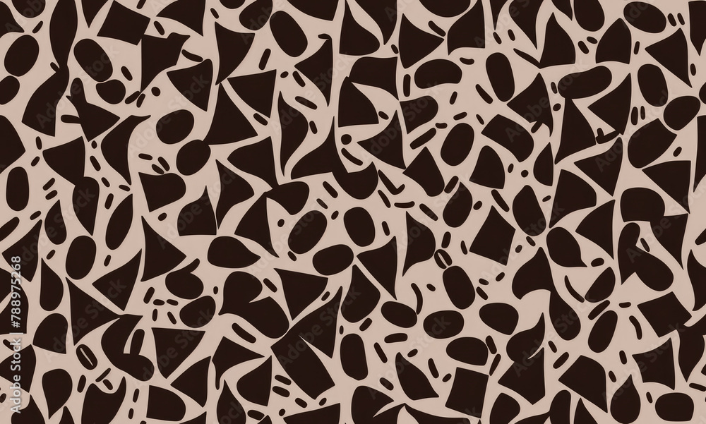 Coffee. Geometric pattern. Abstract seamless pattern. AI generated.