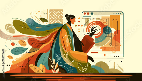 Large-scale language model AI (LLM) concept vector illustration.