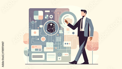 Large-scale language model AI (LLM) concept vector illustration.