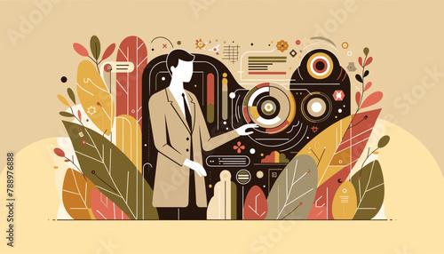 Large-scale language model AI (LLM) concept vector illustration.