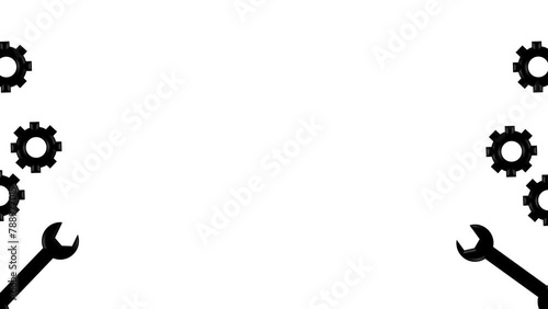 Labour Day animated background illustration with construction tools animation 