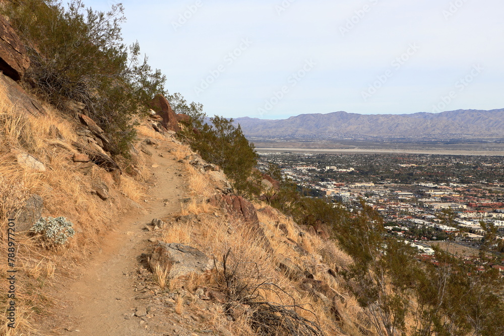 The Lykken trail in Palm Springs with great views of the city