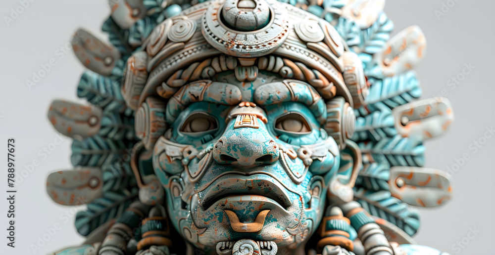 Fototapeta premium Mayan god Bolon Dzacab ( associated with the underworld and the cycles of life and death. )