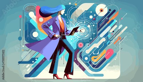 Large-scale language model AI (LLM) concept vector illustration.