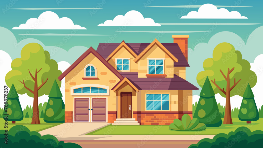 suburb-house-background--vector-illustration--home
