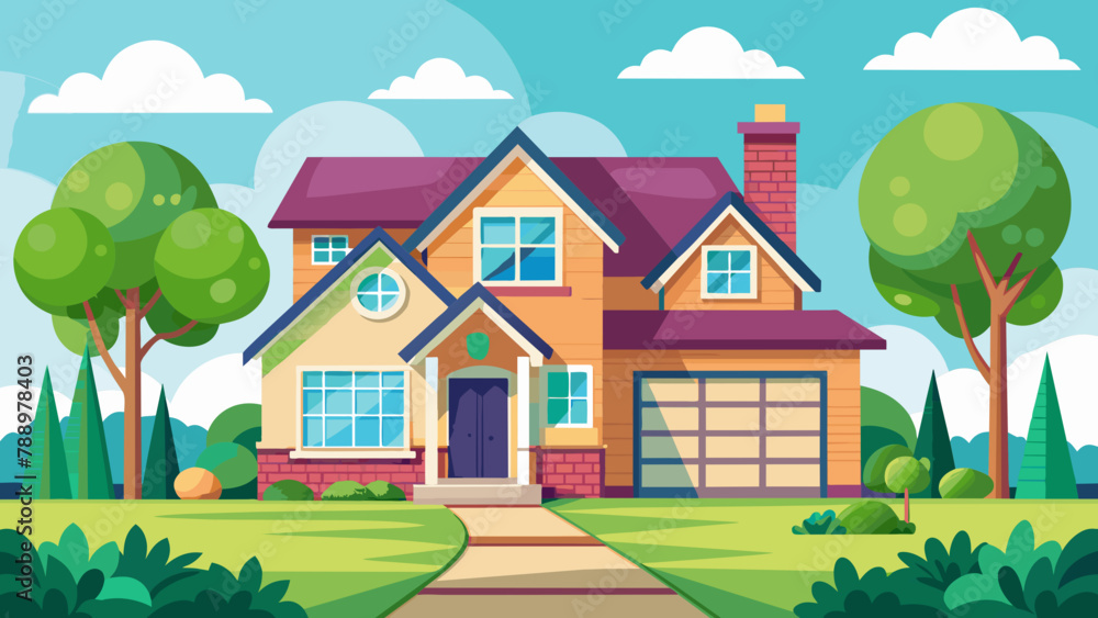 suburb-house-background--vector-illustration--home