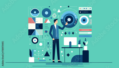 Large-scale language model AI (LLM) concept vector illustration.