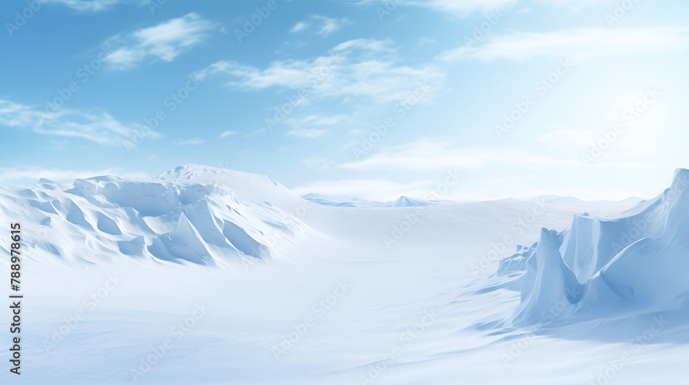 Alien planet Frozen Extraterrestrial Landscape frozen tundra with icy background
