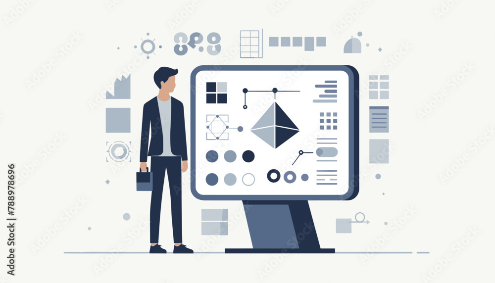 Large-scale language model AI (LLM) concept vector illustration. Large-scale language model AI (LLM) concept vector illustration.