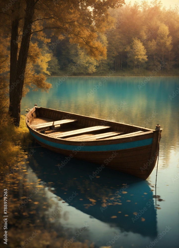 Obraz premium boat on the lake