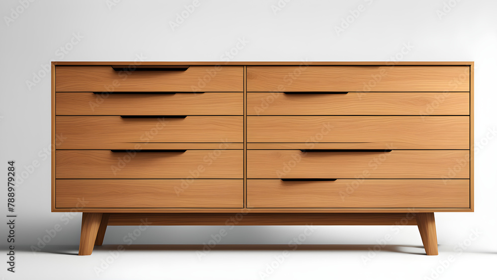 A modern style wooden storage cabinet with a white wall as the background, solving the style, home design, and decoration design A modern style wooden storage cabinet with a white wall as the background, solving the style, home design, and decoration design