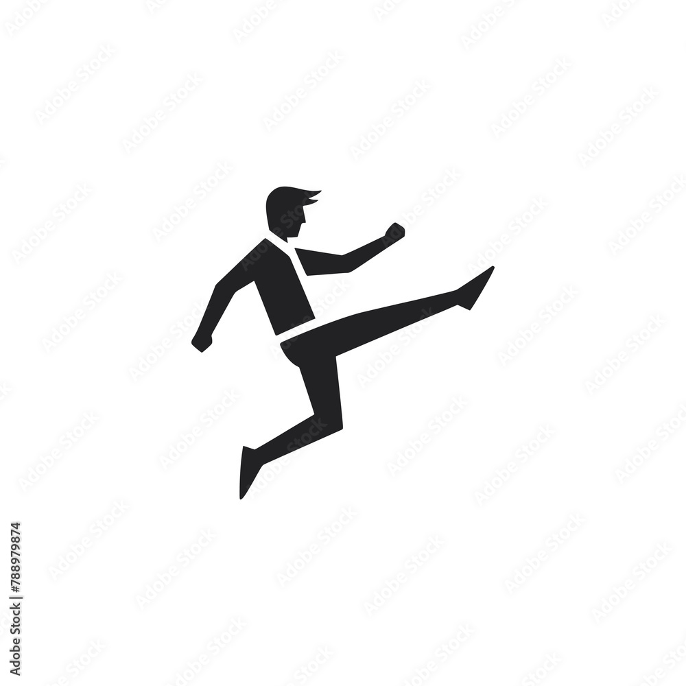 man kick logo vector illustration template design