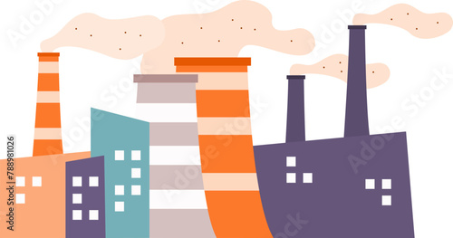 Factories Contaminate Air Pollution with Smoke