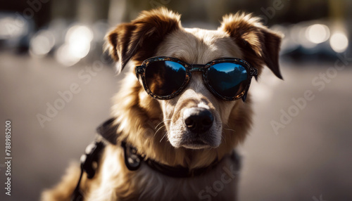 DOG SHADES sunglasses spectacle joking fun humor male fur breed funny mammal animal music listening audio ipod mp3 headpiece enjoy expression baby chart look hair portrait headset sitting sound photo