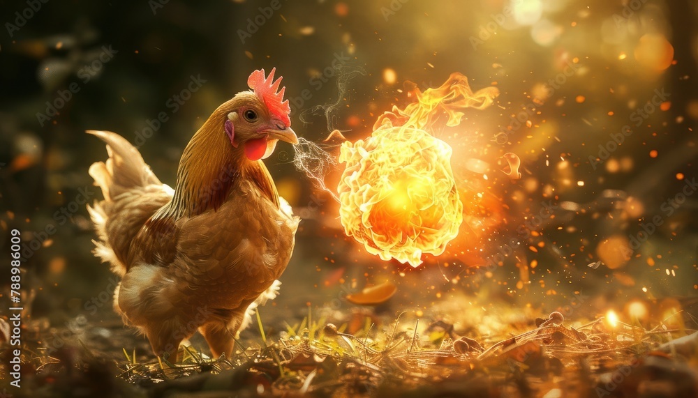 Flaming chicken 🐔🔥 Embrace the unexpected!