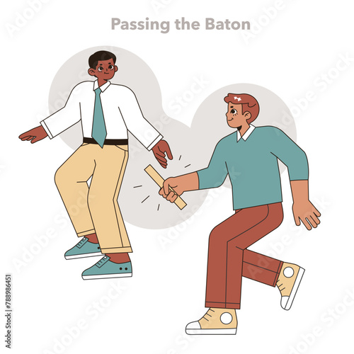 Passing the Baton concept. Vector illustration.
