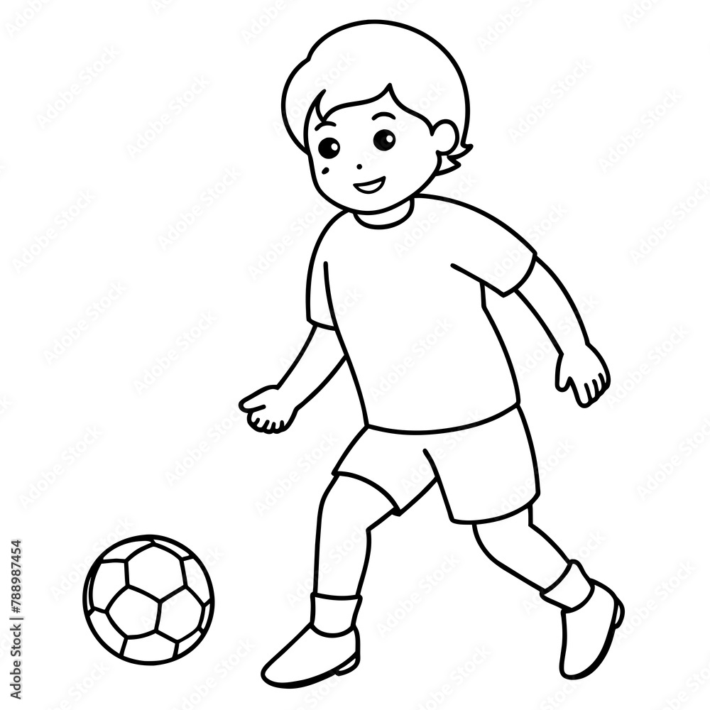 Obraz premium child who play football. 