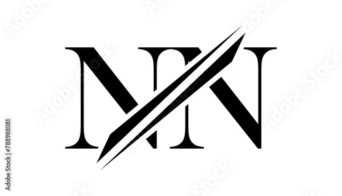 nn letter logo design template elements. nn vector letter logo design. photo