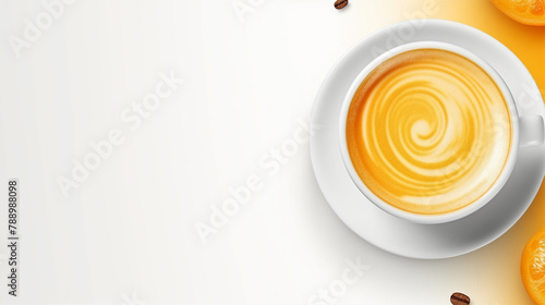 Coffee with orange juice. Popular drink. Bumble bee