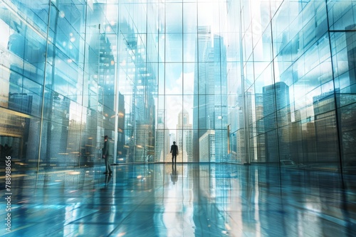 silhouette of a businessman between tall buildings © GHArtwork