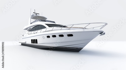 Luxury yacht isolated on a white background, 3D render using generative ai