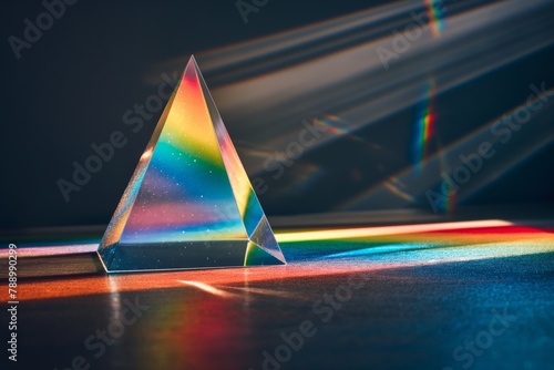 Glass Prism Casting Colorful Light Rays