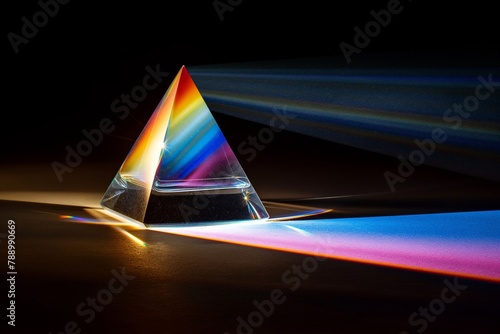 Prism Triangle Dividing Light Beams