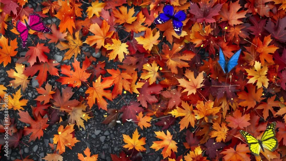 autumn foliage cover template. seamless looping overlay 4k virtual video animation background autumn foliage cover template. seamless looping overlay 4k virtual video animation background