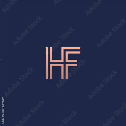 HF monogram logo with inline style. Gold color.