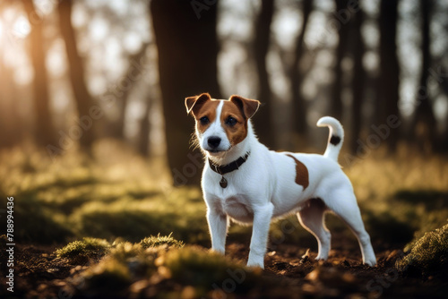 Dog full length Russell Terrier Jack health adorable good scared pedigreed beautiful short-haired lovely smile friends purebred breed white funny healthy happy