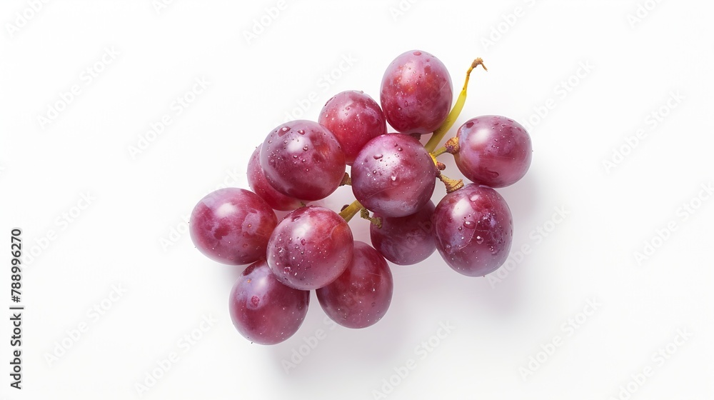 Red grape isolated on white background top view flat lay : Generative AI Red grape isolated on white background top view flat lay : Generative AI