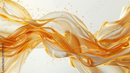 Luxury Gold Liquid Flow White Background