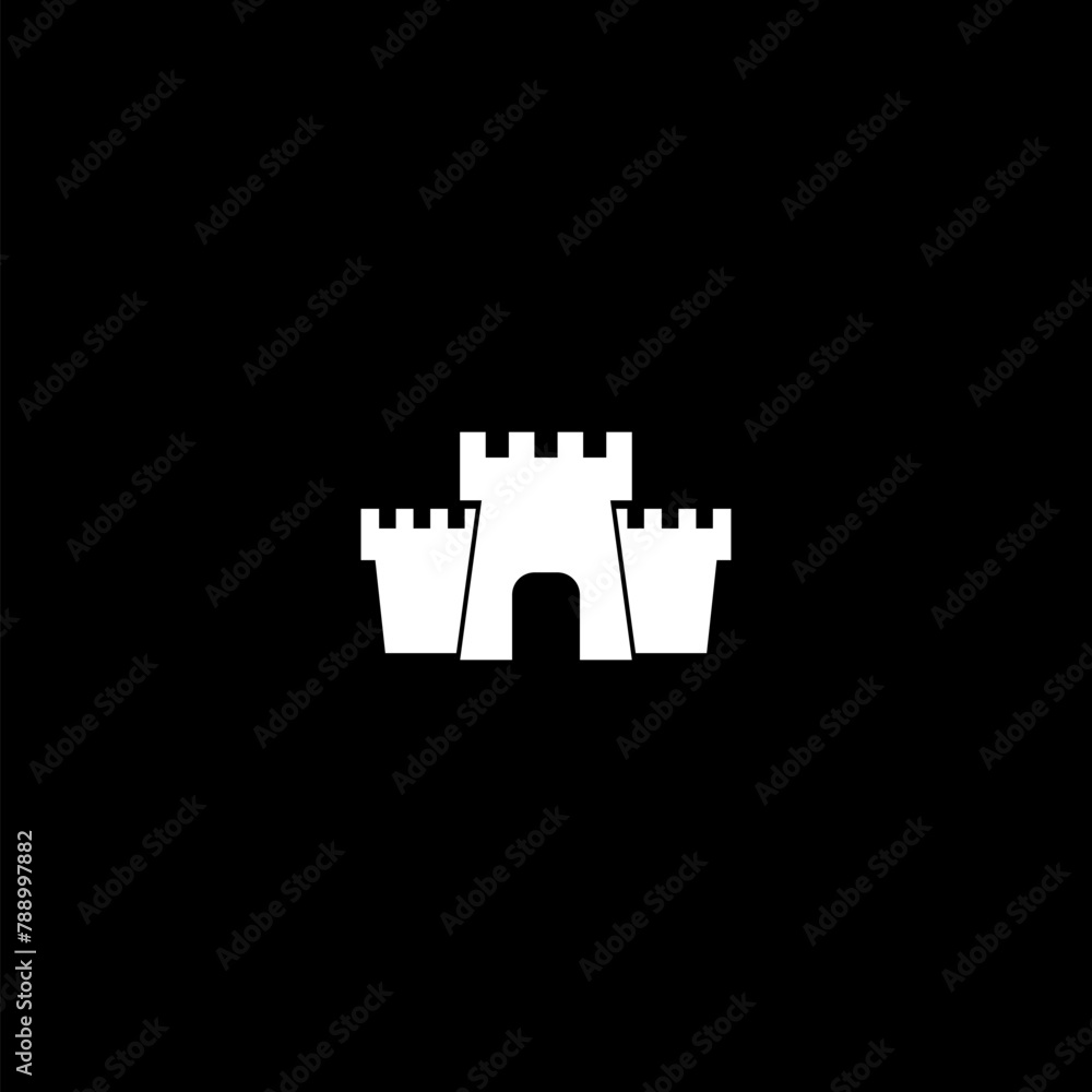 Castle icon isolated on dark background