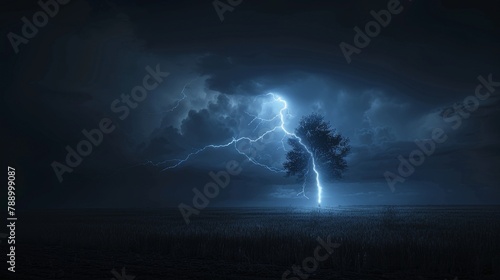 Lightning Strike: An image of a lightning bolt striking a field