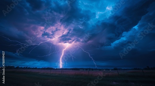 Nature Power  A photo capturing a lightning storm over a rural countryside