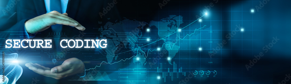 Businessman hold secure coding practices, safeguard business and customer data with virtual network connection. Secure technology develops smart solutions. Protect information, mitigate security risks Businessman hold secure coding practices, safeguard business and customer data with virtual network connection. Secure technology develops smart solutions. Protect information, mitigate security risks