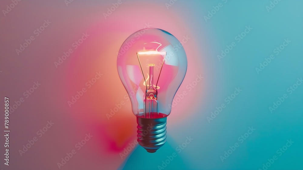 Brainstorming concept with a light bulb Flat lay : Generative AI Brainstorming concept with a light bulb Flat lay : Generative AI