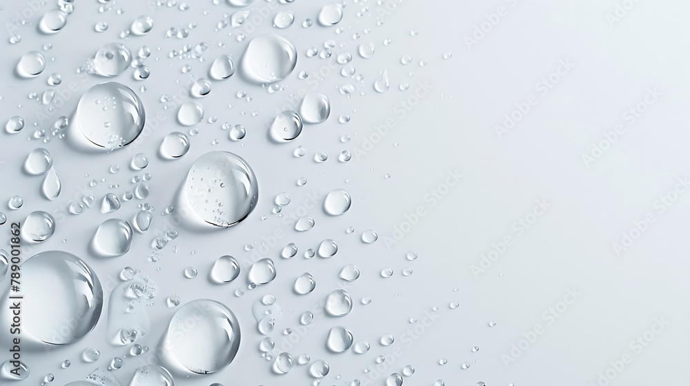 Water drops on white background top view : Generative AI