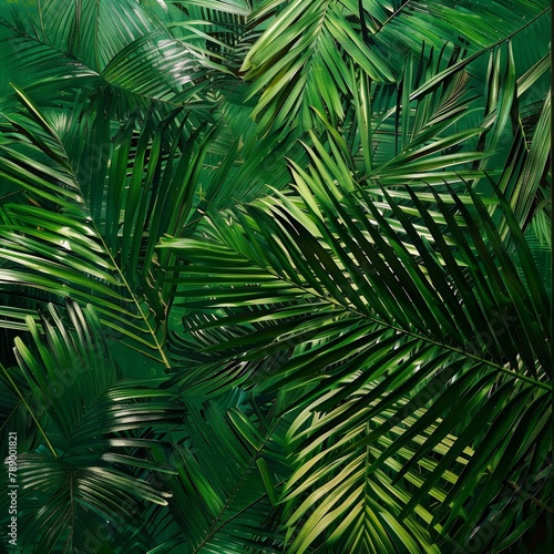 Lush Greenery of Tropical Palm Leaves