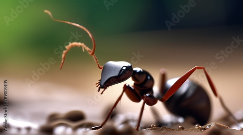 Wallpaper Mural Ants and spider explore branch and ground, showcasing nature's intricate details Torontodigital.ca