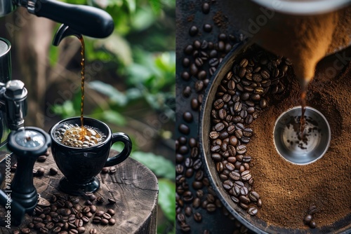 coffee, from grinding the beans to pouring the aromatic beverage into a cup