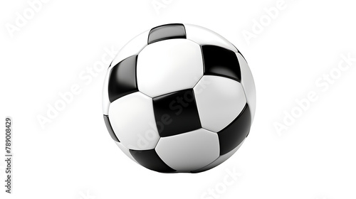 Football icon, black and white checkered pattern, on isolated background © Muhammad