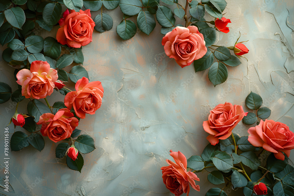background with roses,
Soft Red Rose Frame with Clear Textured Background 