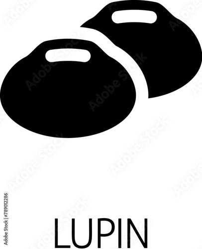 A lupin bean legume food icon concept. Possibly an icon for the mustard allergen or allergy.
