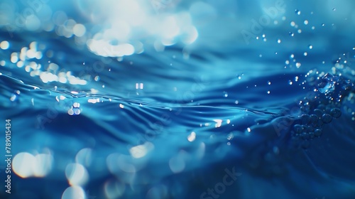 Bright blue sea surface closeup : Generative AI photo