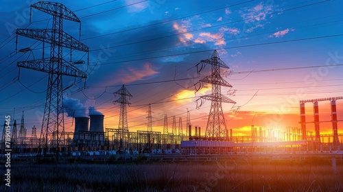 power plant generating electricity, showcasing energy production