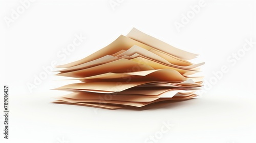 Artistic 3D clip art of a document icon, representing reports and papers, isolated on a pure white background