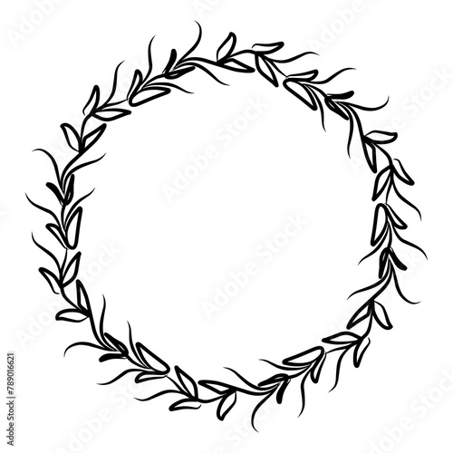 Aesthetic wreath for border or frame 